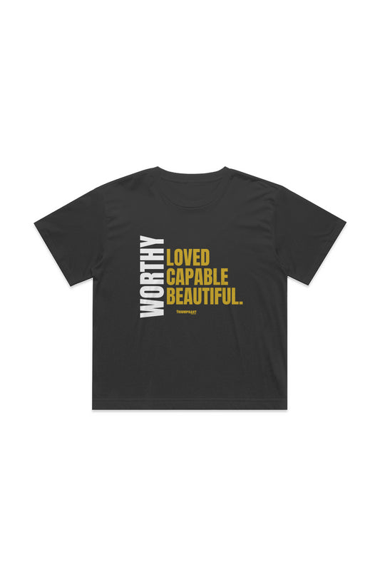 Worthy, Loved, Capable, Beautiful Crop Tee