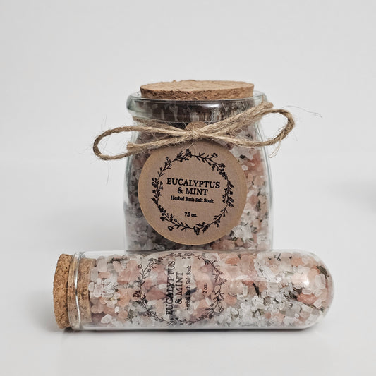 Eucalyptus and Mint Herbal Bath Salt Soak